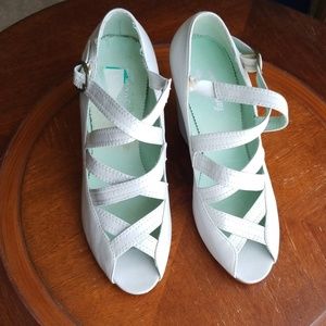 Farylrobin leather high heel open toe shoes  .